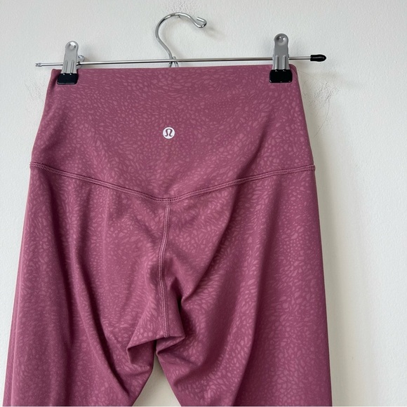 Lululemon Align Pant II 25” Nulu Polar Shift Emboss Plumful Mauve Pink Leggings - Picture 9 of 10